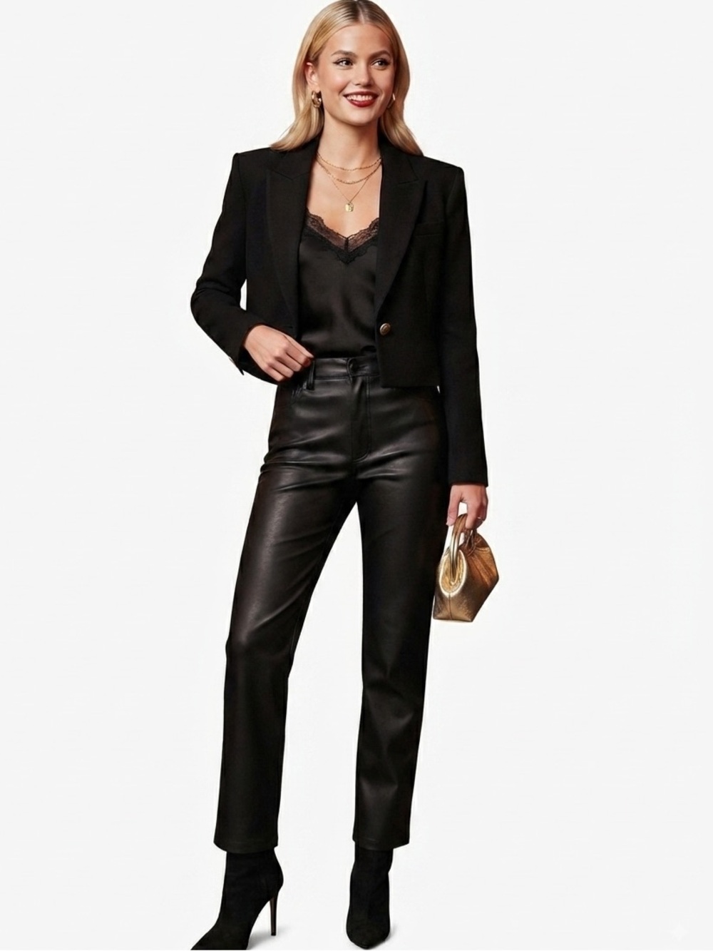 Abercrombie & Fitch Curve Love '90s Relaxed High Rise Faux Leather Pants - 25/0S